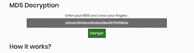 Quebrando a criptografia md5 usando sites do Google